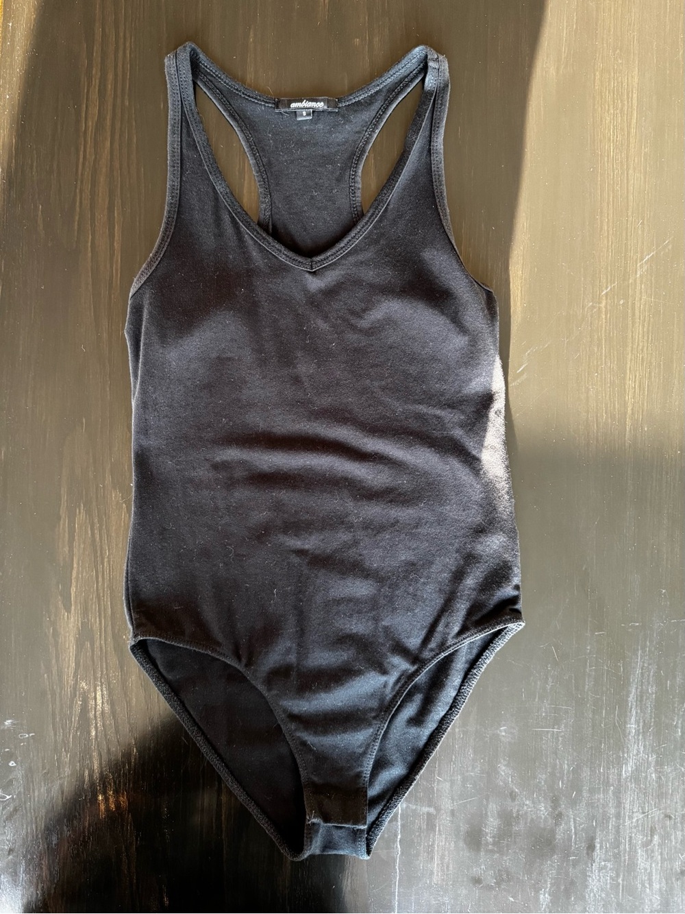 Ambiance Black Racerback Bodysuit
